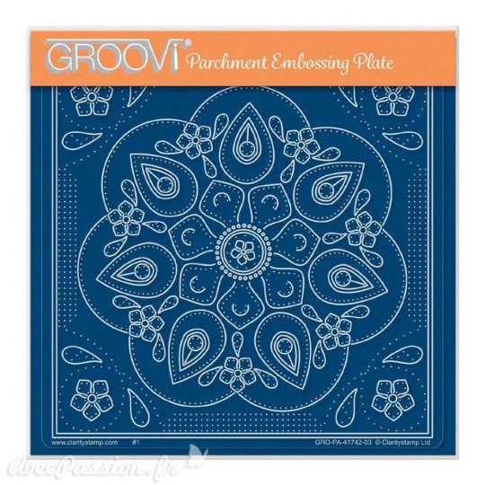 Groovi gabarit parchemin TINA'S TEARDROP EMBROIDERY 15x15cm