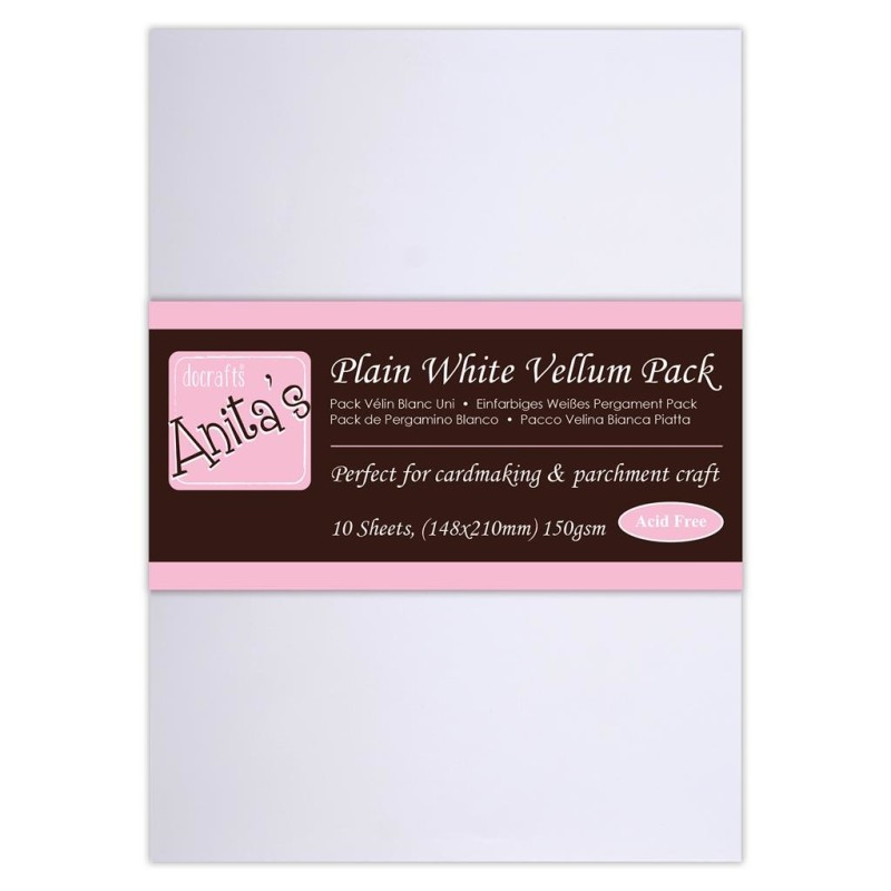 Papier parchemin blanc A5 10fe Anita's 150gr/m2