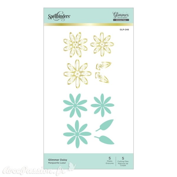 Dies découpe gaufrage Spellbinders Glimmer Daisy Hot Foil Plate & Die