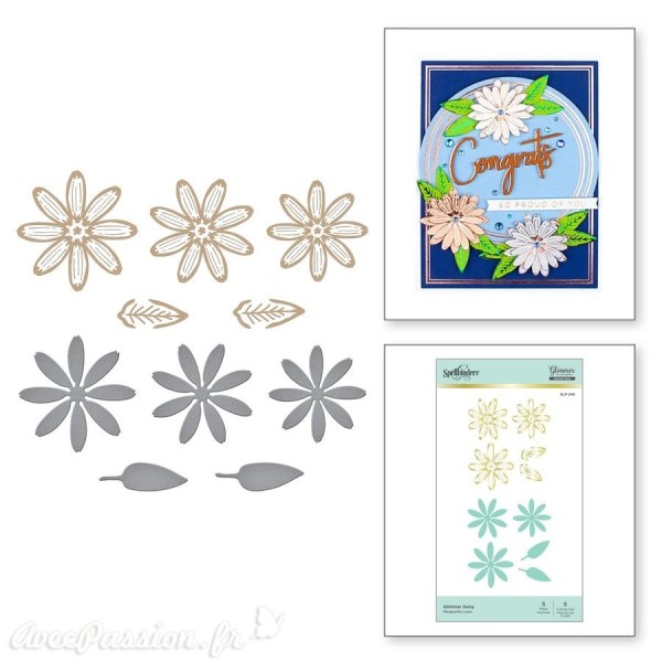 Dies découpe gaufrage Spellbinders Glimmer Daisy Hot Foil Plate & Die