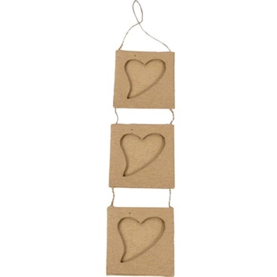 Cadre photo brut 3 coeurs reliés carton brut Cadre photo brut 3 coeurs reliés carton brut