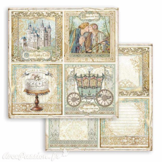 Papier Scrapbooking Sleeping Beauty 4 cards Stamperia 30x30cm double face