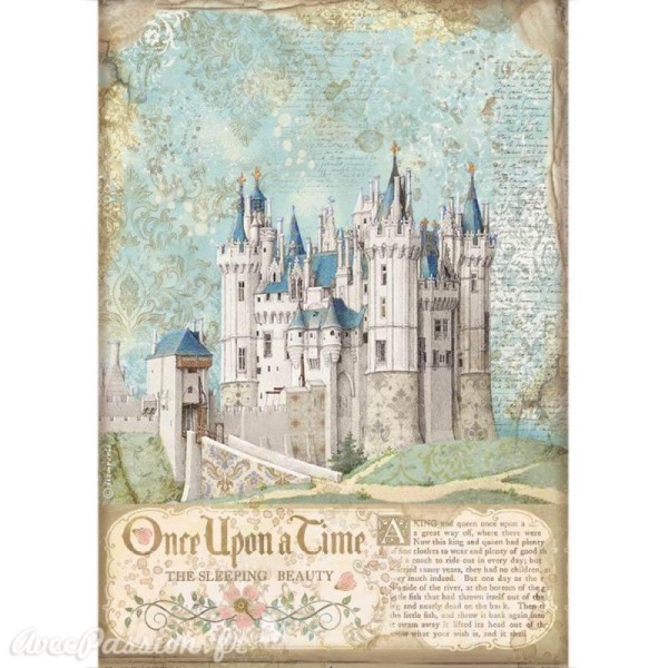 Papier de riz Sleeping Beauty castle Stamperia A4