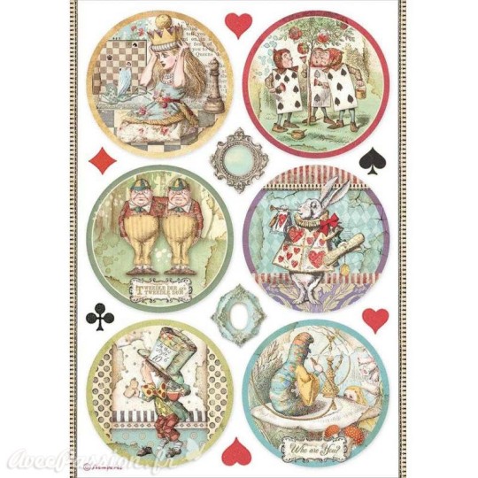 Papier de riz Alice rounds Stamperia A4