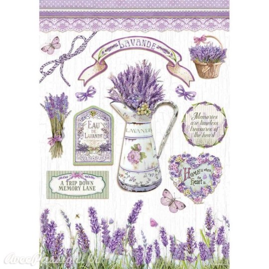 Papier de riz Lavender Stamperia A4