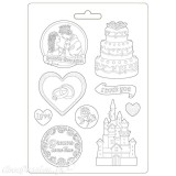 Moule souple Stamperia Sleeping Beauty castle and cake A4