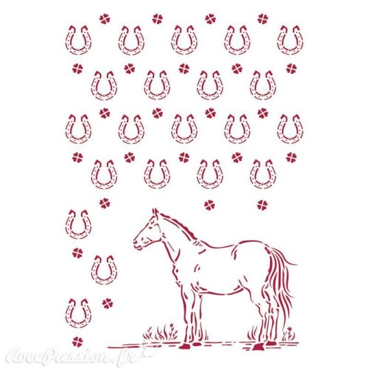 Pochoir G Romantic Horses shoes pattern Stamperia A4