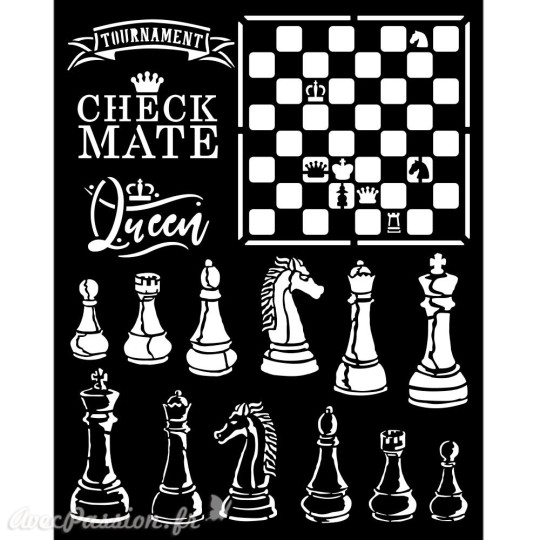 Pochoir Alice check mate Stamperia 20x25cm