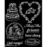 Pochoir scrapbooking Stamperia Sleeping Beauty just married 20x25cm