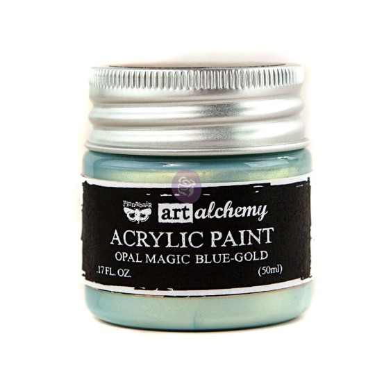 Peinture nacrée Art Alchemy bleu reflets dorés Opal magic