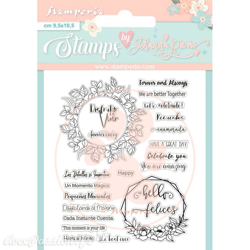 Tampon clear Celebration quotes 14x18cm Stamperia