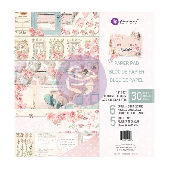Papier Scrapbooking With Love Collection 30x30cm assortiment