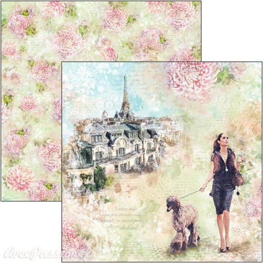 Feuille scrapbooking Ciao Bella Les Rues de Paris 30x30 double face