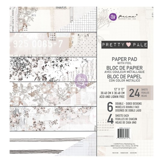 Papier Scrapbooking Pretty Pale Collection 30x30cm assortiment