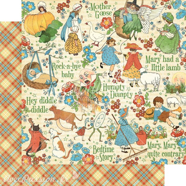 Papier scrapbooking Graphic 45 Mother Goose Deluxe Collector's Edition 24fe 30x30 assortiment