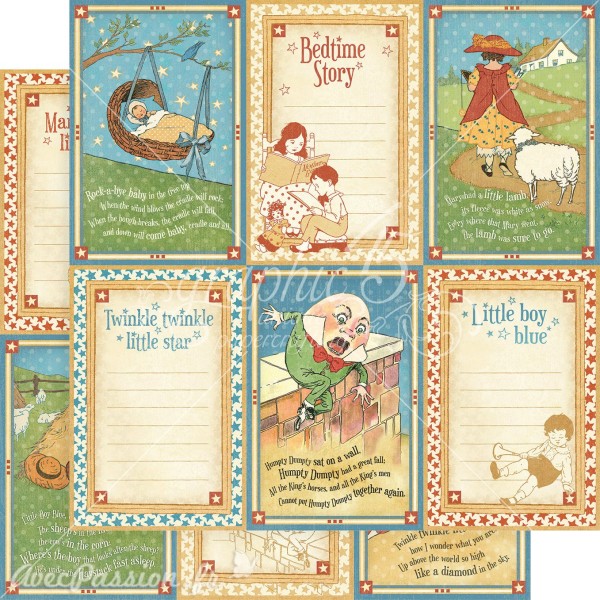 Papier scrapbooking Graphic 45 Mother Goose Deluxe Collector's Edition 24fe 30x30 assortiment