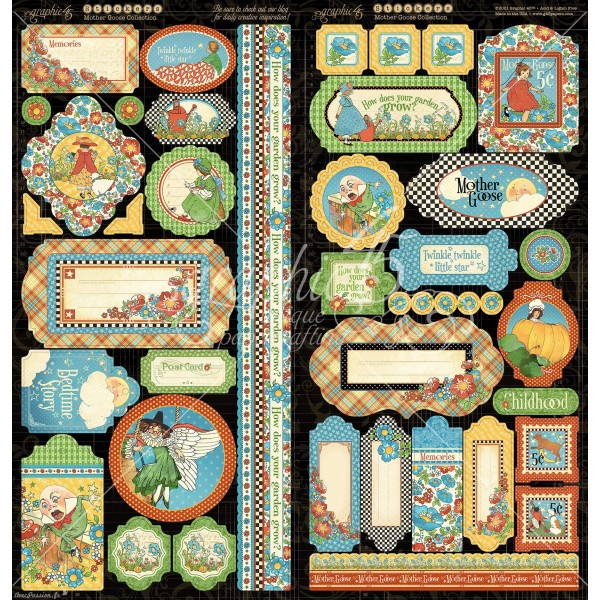 Papier scrapbooking Graphic 45 Mother Goose Deluxe Collector's Edition 24fe 30x30 assortiment