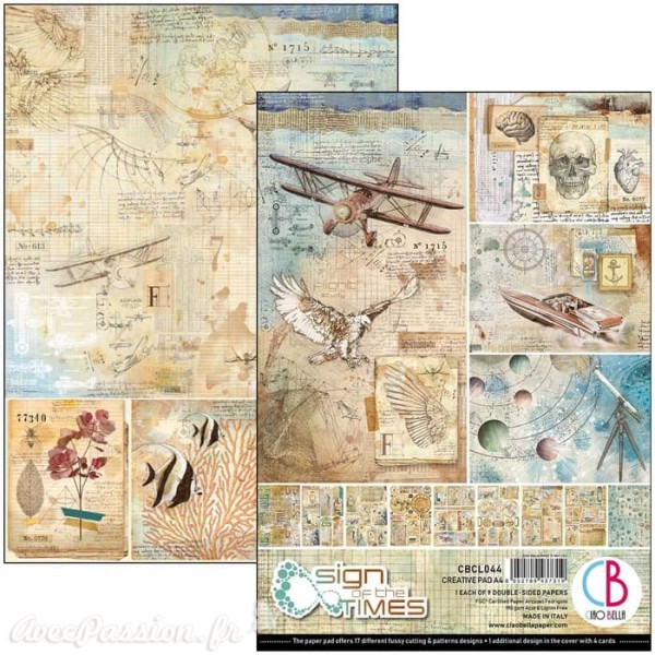 Papier scrapbooking Ciao Bella Sign of the Times 9fe A4 assortiment