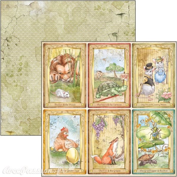 Papier scrapbooking Ciao Bella Aesop's Fables 12fe 15x15 assortiment