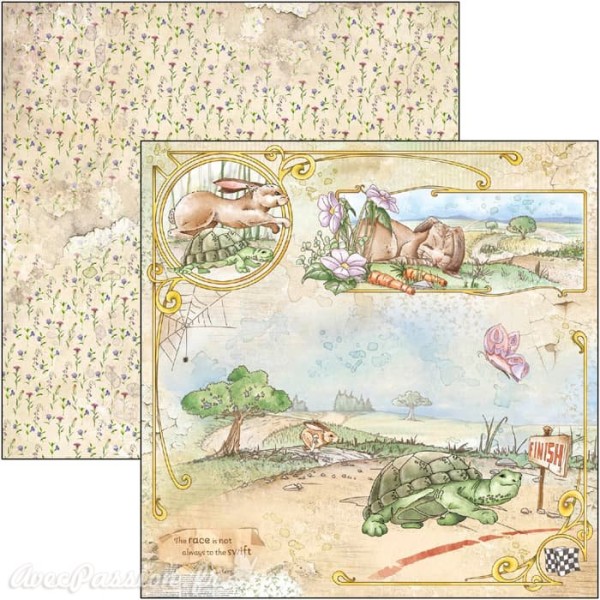 Papier scrapbooking Ciao Bella Aesop's Fables 12fe 15x15 assortiment