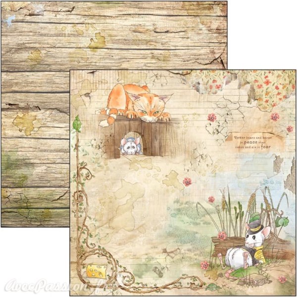 Papier scrapbooking Ciao Bella Aesop's Fables 12fe 15x15 assortiment