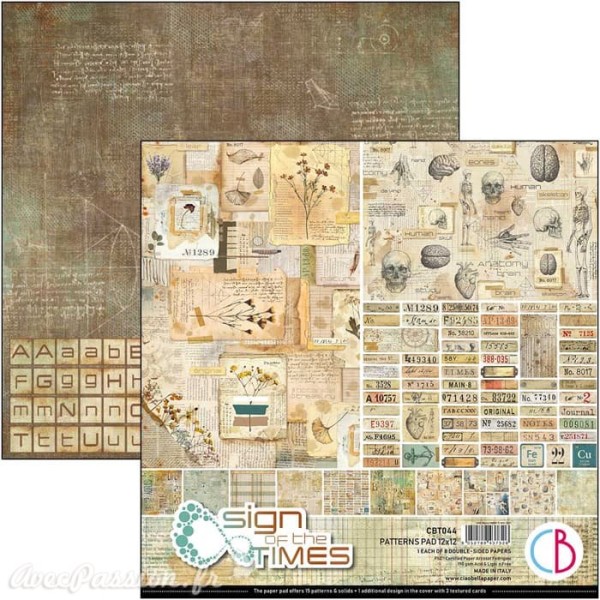 Papier scrapbooking Ciao Bella Sign of the Times 8fe 30x30 assortiment