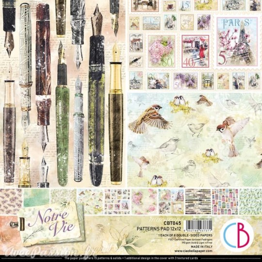 Papier scrapbooking Ciao Bella Notre Vie 8fe 30x30 assortiment