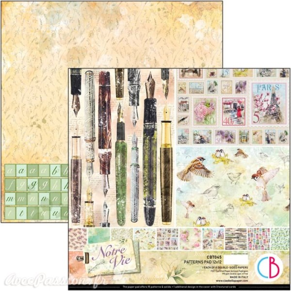 Papier scrapbooking Ciao Bella Notre Vie 8fe 30x30 assortiment