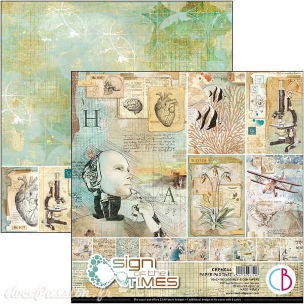 Papier scrapbooking Ciao Bella Sign of the Times 12fe 30x30 assortiment