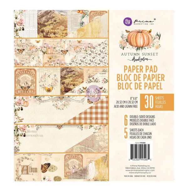 Papier Scrapbooking Autumn Sunset Collection 20x20cm assortiment