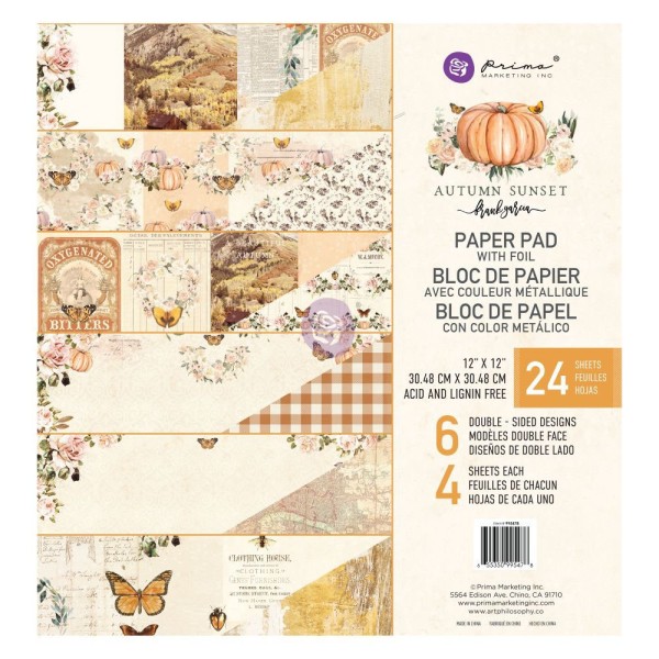 Papier Scrapbooking Autumn Sunset Collection 30x30cm assortiment