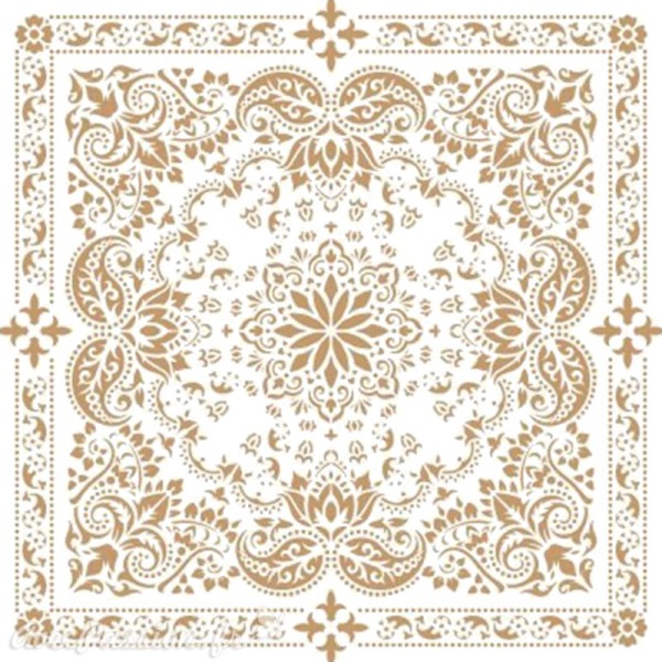 Pochoir décoratif Damask damassé 50x50cm - 47x47m Grand