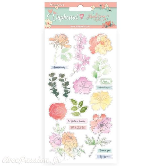 Chipboard carton Celebration fleurs Stamperia 15x30 cm