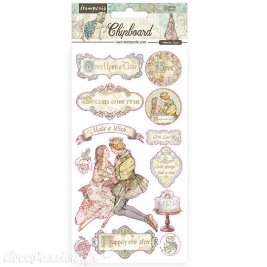 Chipboard carton Sleeping Beauty Stamperia 15x30 cm