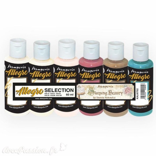 Peinture Kit 6 Allegro selection couleurs Sleeping Beauty (KAL12-51-57-18-90-109) Stamperia Peinture Kit 6 Allegro selection couleurs Sleeping Beauty (KAL12-51-57-18-90-109) Stamperia