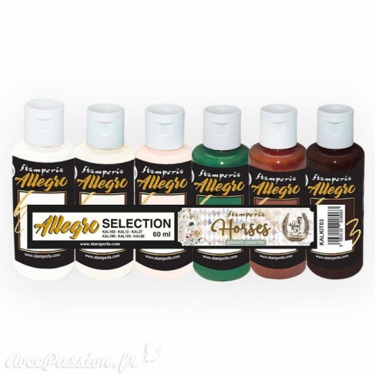Peinture Kit 6 Allegro selection couleurs Horses (KAL102-12-57-106-92-100) Stamperia Peinture Kit 6 Allegro selection couleurs Horses (KAL102-12-57-106-92-100) Stamperia