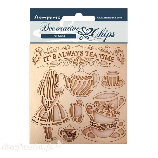 Chipboard carton Stamperia Alice tea time