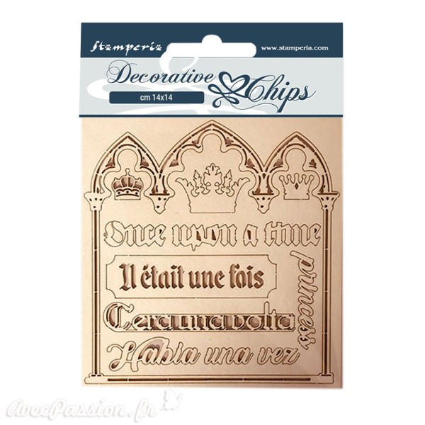 Chipboard carton Stamperia Sleeping Beauty citations