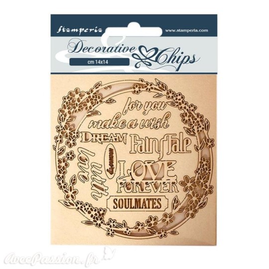 Chipboard carton Stamperia Sleeping Beauty guirlande d'amour