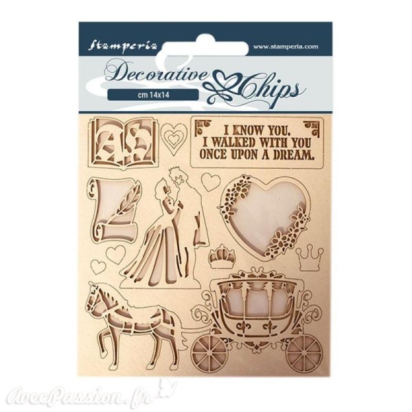 Chipboard carton Stamperia Sleeping Beauty coatch