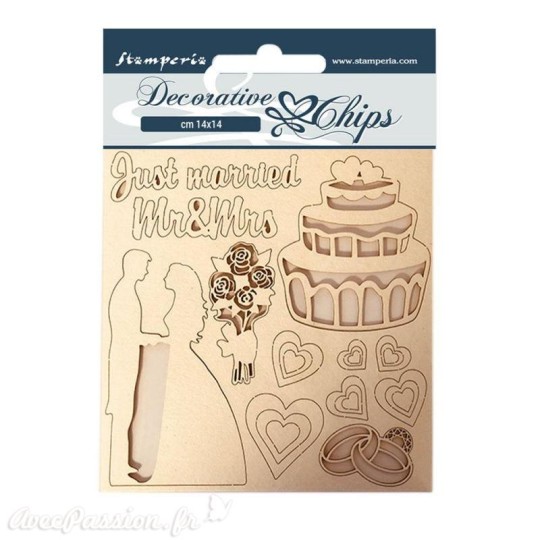 Chipboard carton Stamperia Sleeping Beauty juste marié