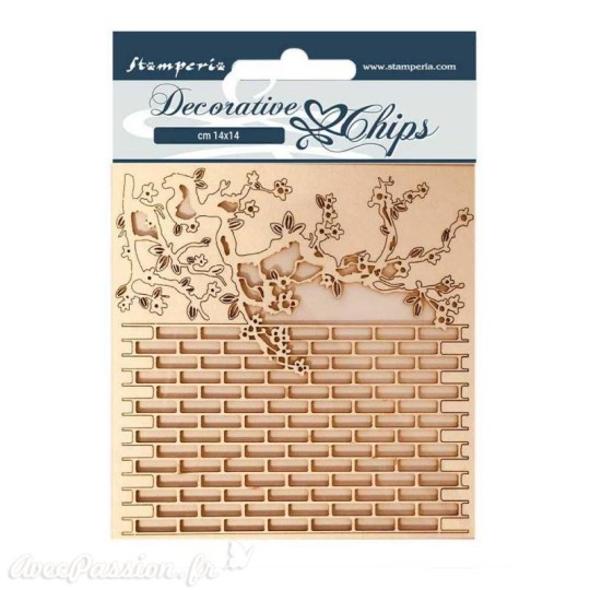 Chipboard carton Stamperia Alice mur