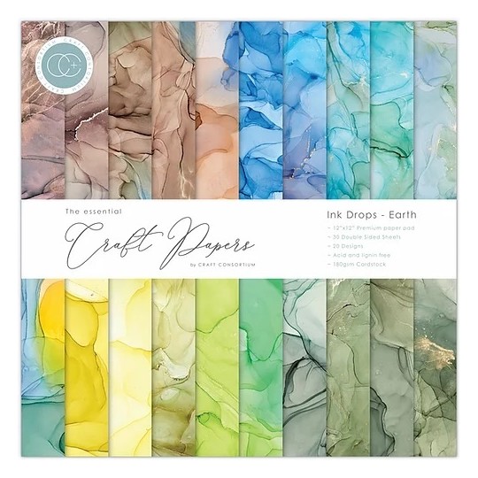 Papier scrapbooking Craft Consortium Drops Earth 30fe 30x30 assortiment