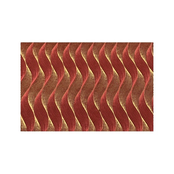 Papier indien dune fond rouge motifs rose ligne rose et or