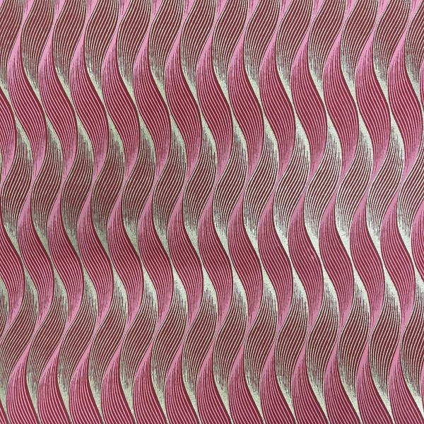 Papier indien dune fond rouge motifs rose ligne rose et or