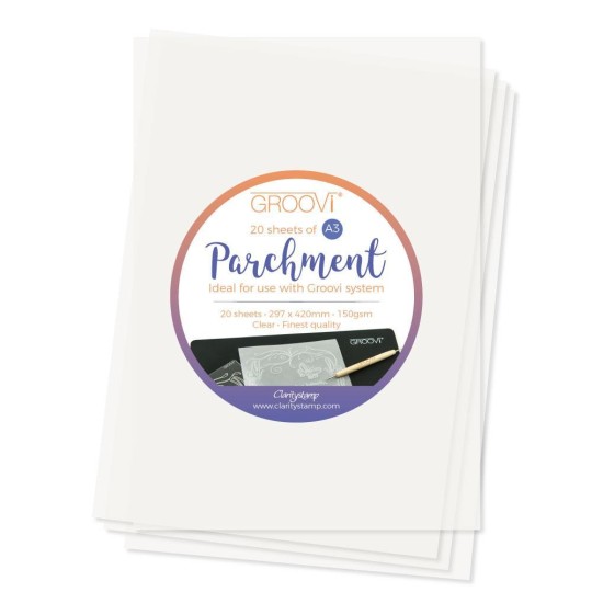 Groovi papier parchemin blanc regular A3 20fe 150gr/m2 Groovi papier parchemin blanc regular A3 20fe 150gr/m2
