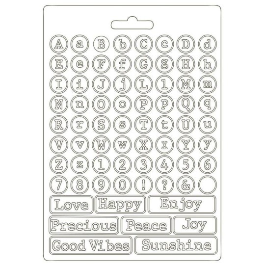 Moule souple Romantic Christmas lettres Stamperia A5 Moule souple Romantic Christmas lettres Stamperia A5