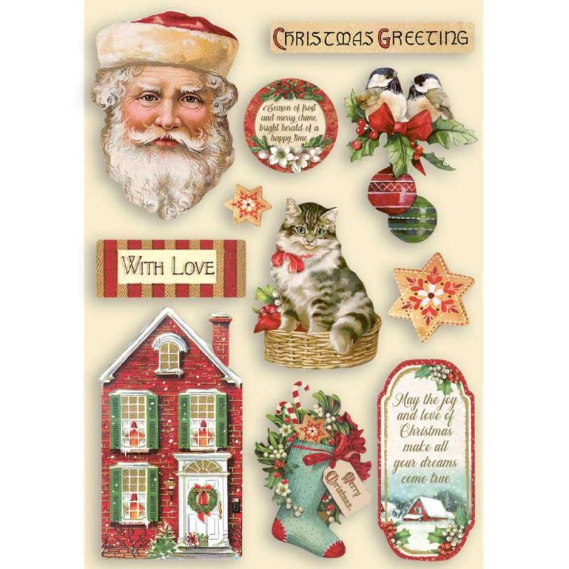 Chipboard bois Classic Christmas Stamperia silhouettes entaillées A5