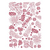 Pochoir Christmas pommes de pin with flowers Stamperia A4