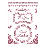 Pochoir scrapbooking Stamperia Christmas meilleurs voeux with flowers A4